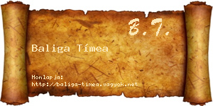 Baliga Tímea névjegykártya